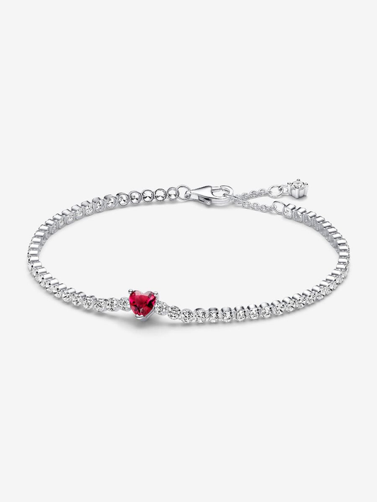 Pandora de Tenis Corazón Brillante Rojo