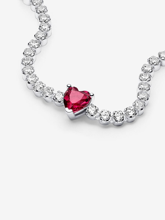 Pandora de Tenis Corazón Brillante Rojo