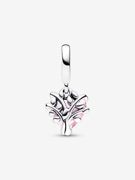 Charm Árbol de la Familia y Corazón Rosa