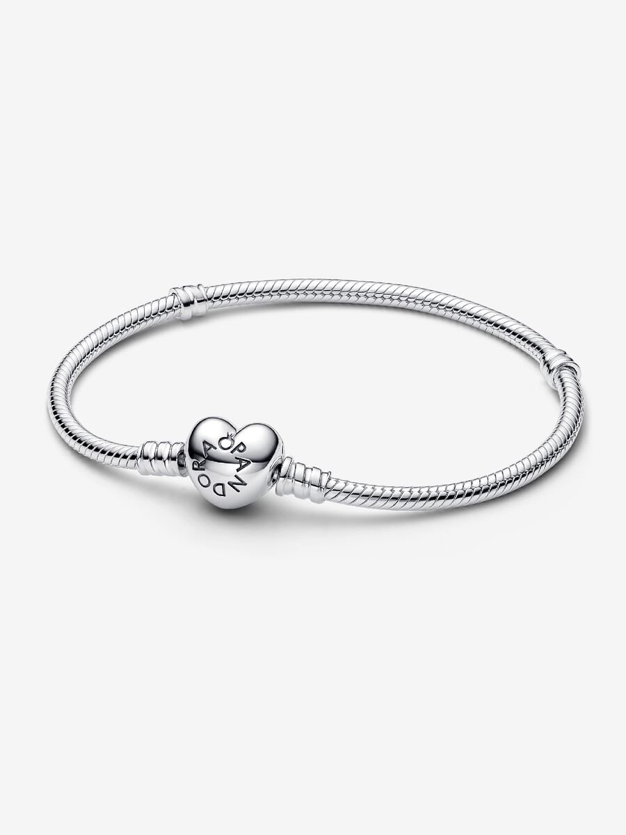 Pandora Cadena Serpiente Corazón Plata