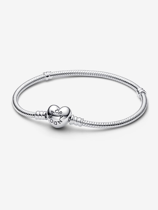 Pandora Cadena Serpiente Corazón Plata