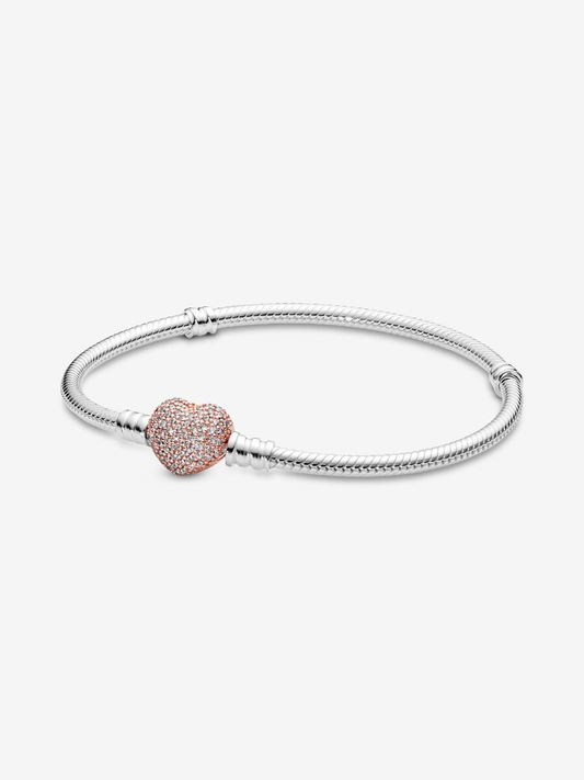 Pandora Corazón Rosa Pavé